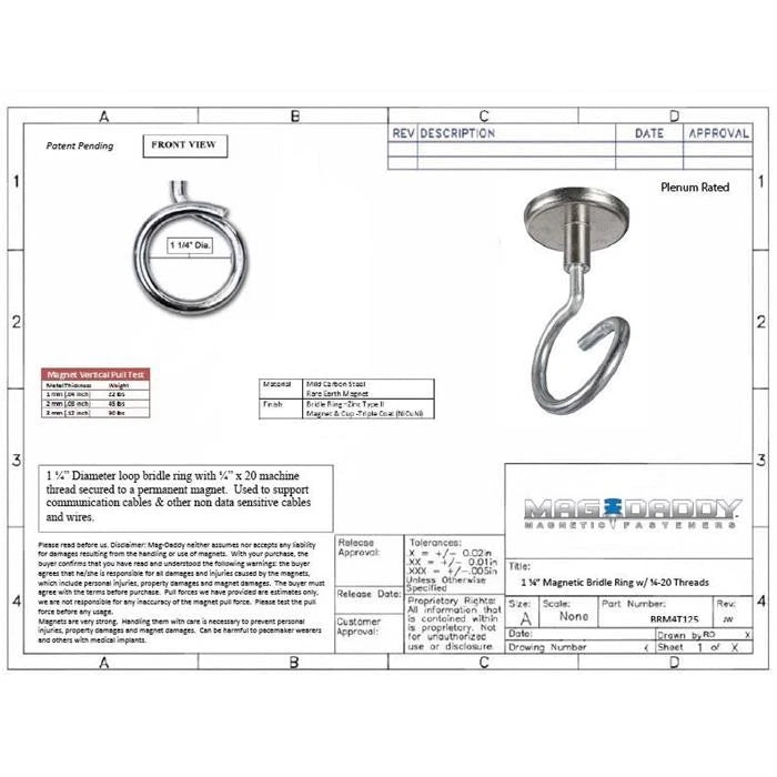 Set of 10 Magnetic Bridle Rings for (BRM4T125-10)
