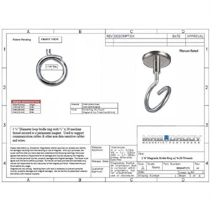 Set of 10 Magnetic Bridle Rings for (BRM4T125-10)
