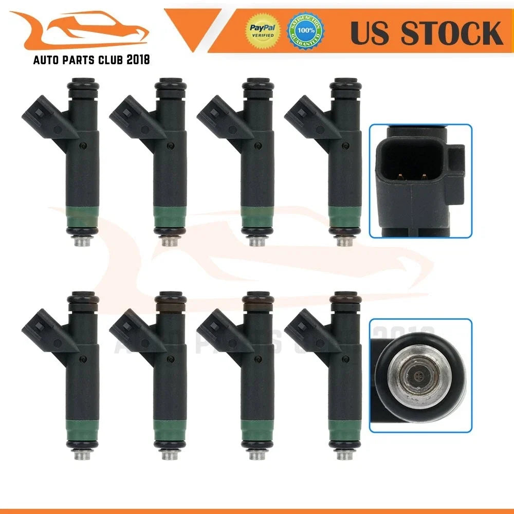 Set of 8 Fuel Injectors for Dodge Dakota Durango Jeep Commander Grand Cherokee (2000–2009)