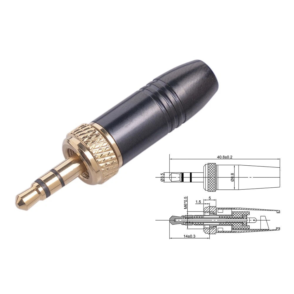 2X 3.5mm Stereo Plug Connectors for Sennheiser Wireless Microphone