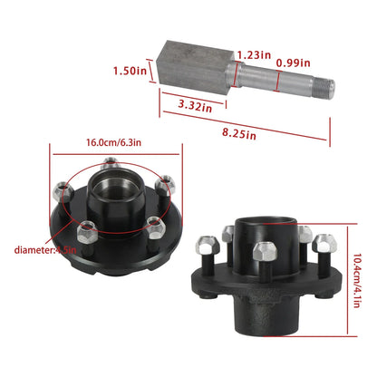 5-Bolt Hub Assembly for BT8 Spindle (1" Square)