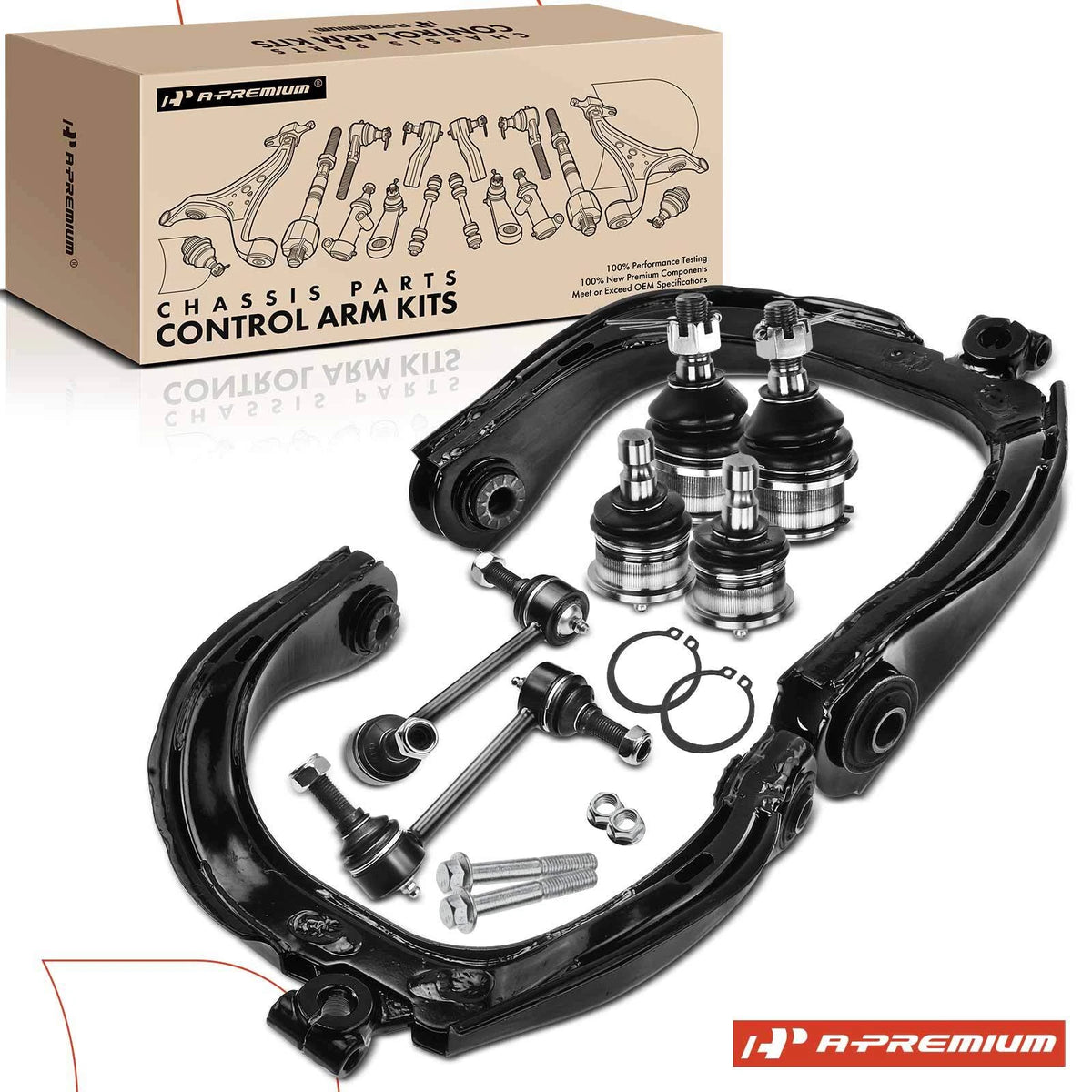 Set of 8 Control Arm Sway Bar Links for Chevy Trailblazer (22157319, K500083)