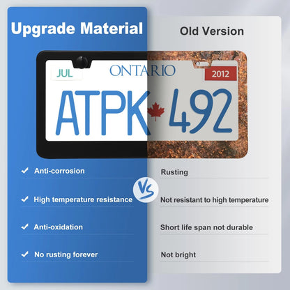 2X License Plate Frames for Universal Fit (Stainless Steel, Black)