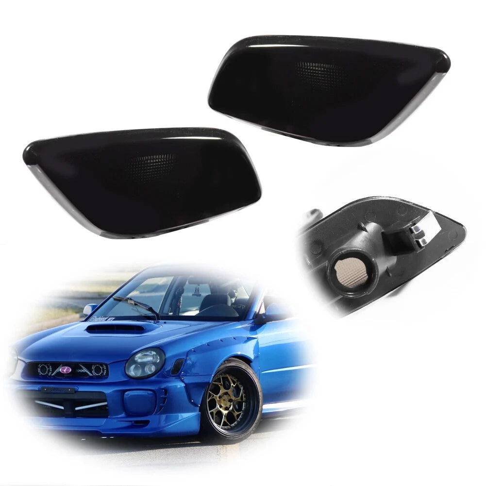Smoked Front Side Corner Marker Signal Lights Lens Kit for Subaru Impreza (2002–2003)