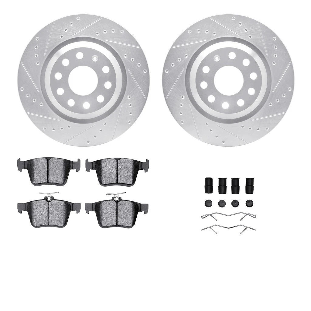 Rotor Set for Volkswagen Golf R (2015–2019) ALX-PAU-DF-7612-74036-CLA2, Drilled & Slotted