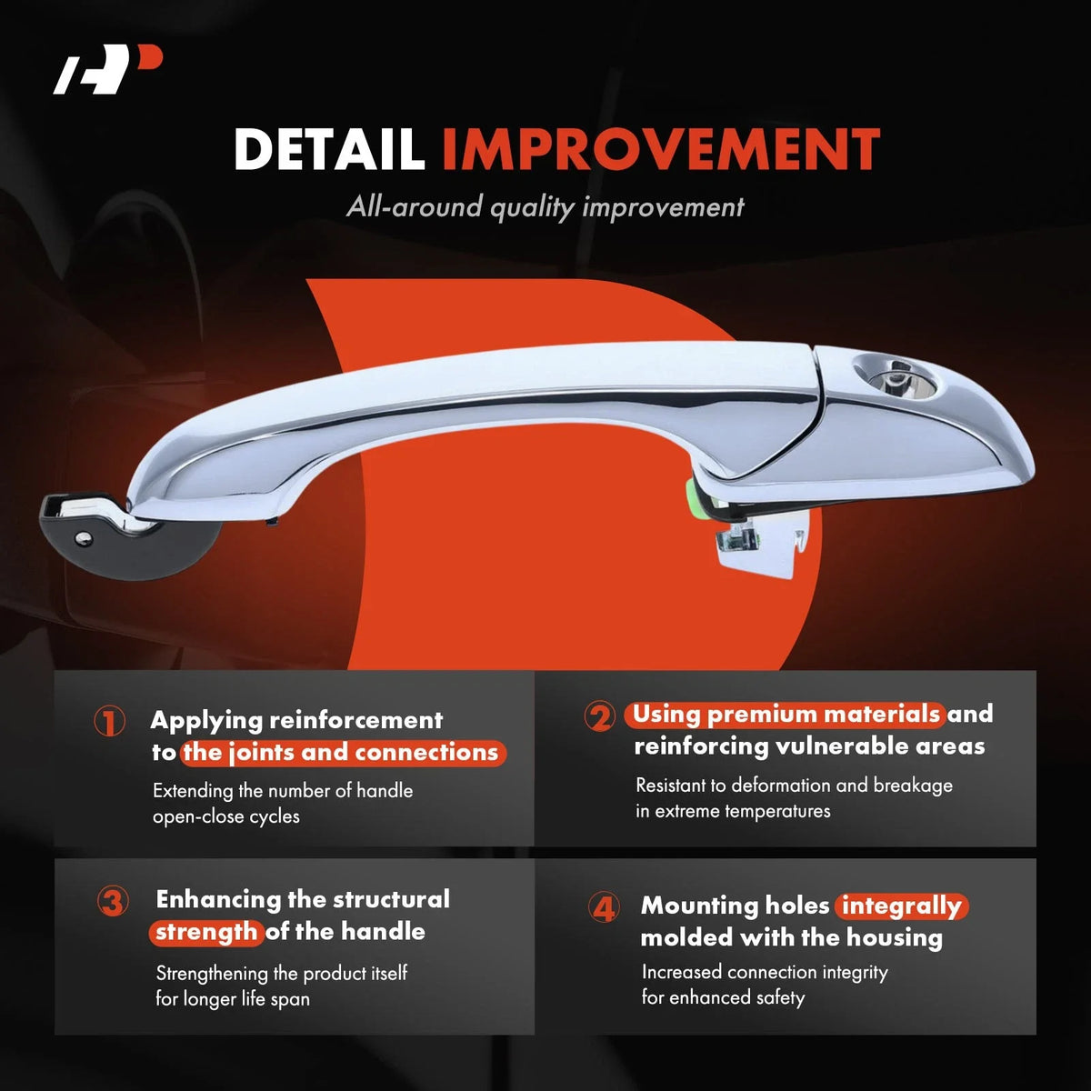 2X Front Exterior Door Handle for Jeep Compass Patriot (2007–2017)