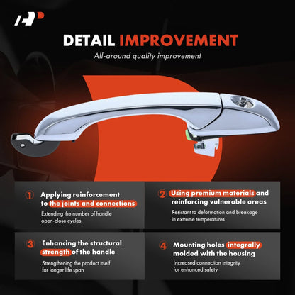 2X Front Exterior Door Handle for Jeep Compass Patriot (2007–2017)