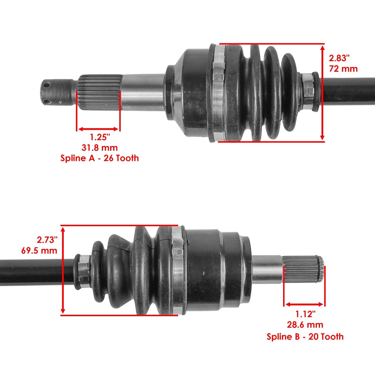 Complete CV Joint Axle for Polaris (OEM 1380218, SK3519AX203GR)