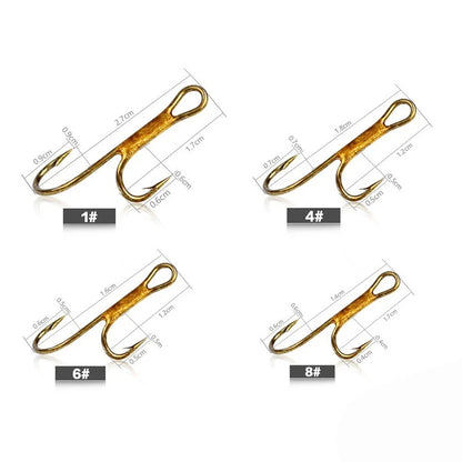 20pcs Double Hook Fishing Lure Barbed Crank for Pike (High Carbon Steel)