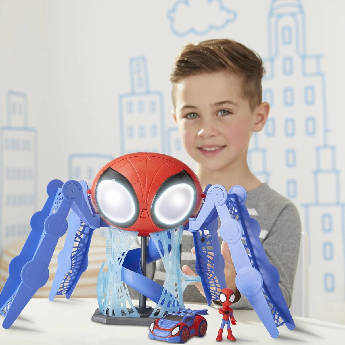 Web-Quarters Playset for Spidey and His Amazing Friends with Lights and Sounds