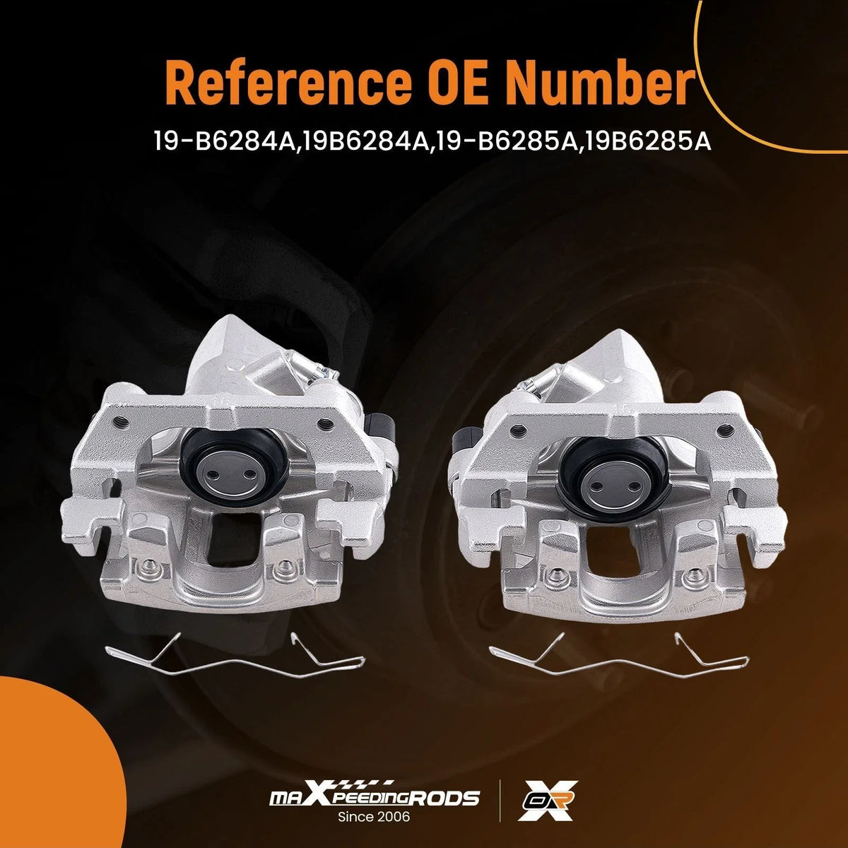 Set of 2 Rear Brake Calipers with Bracket for Mazda 3, Ford C-Max, Escape (2013–2019)