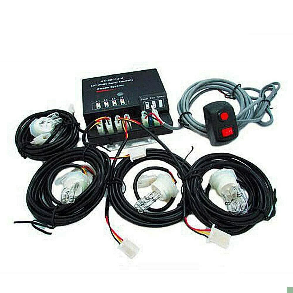 4X Strobe Lighting System Kit for Emergency Warning Light