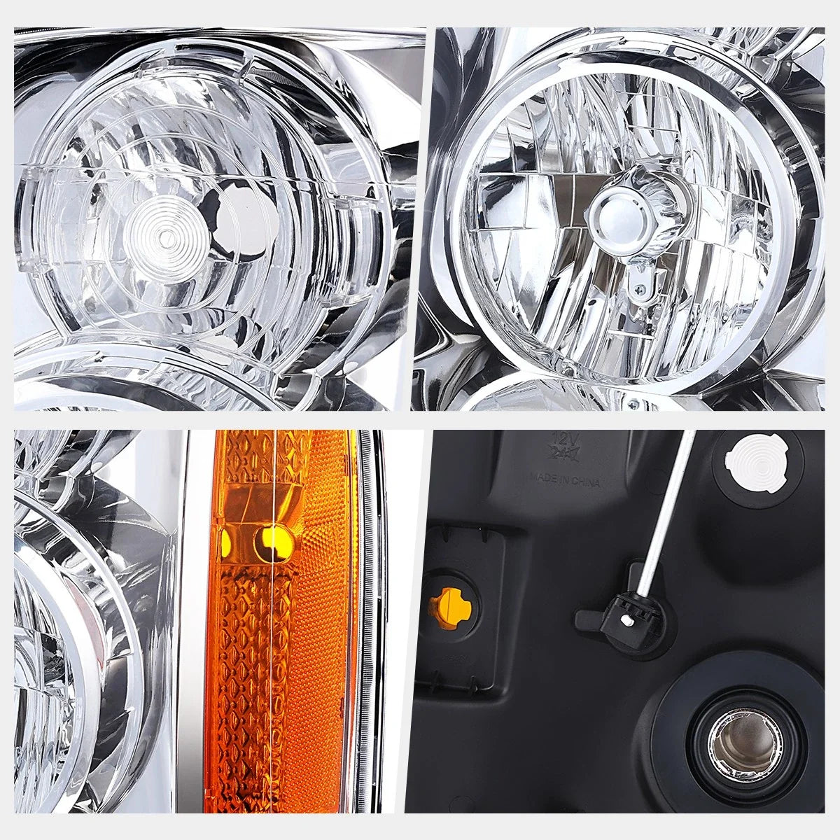 Headlight Assembly for GMC Yukon XL 1500 2500 (2007–2014) Amber Corner