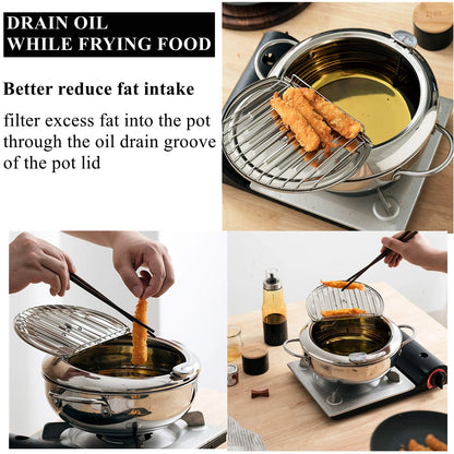 304 Stainless Steel Deep Fryer Pot for Frying Chicken