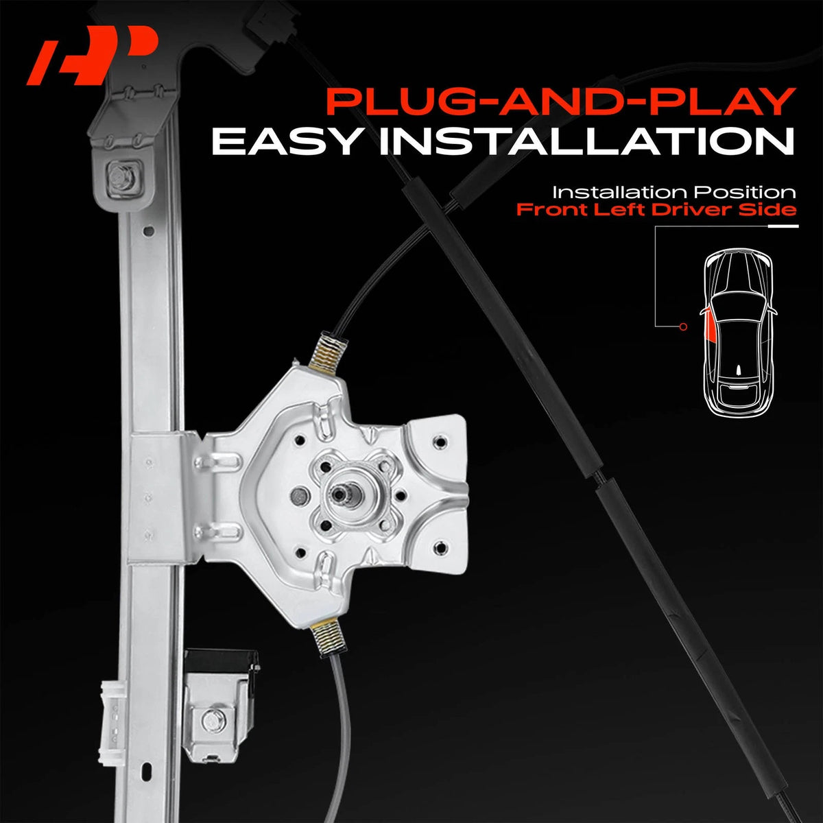 Front Passenger Side Manual Window Regulator for Ford F-150 (2005–2008) 8L3Z1523200B, 740-097