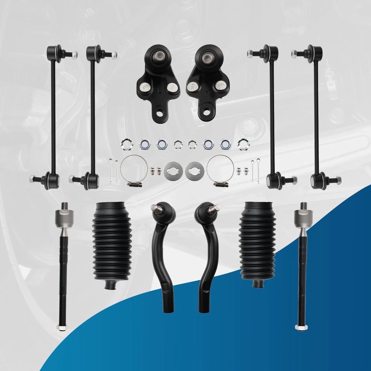 12pc Front Lower Ball Joint Tie Rod Sway Bar Link Kit for Toyota Camry (2007–2011)