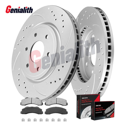 Front Drilled Disc Rotors & Brake Pads for Ford F-150, Expedition, Lincoln Navigator