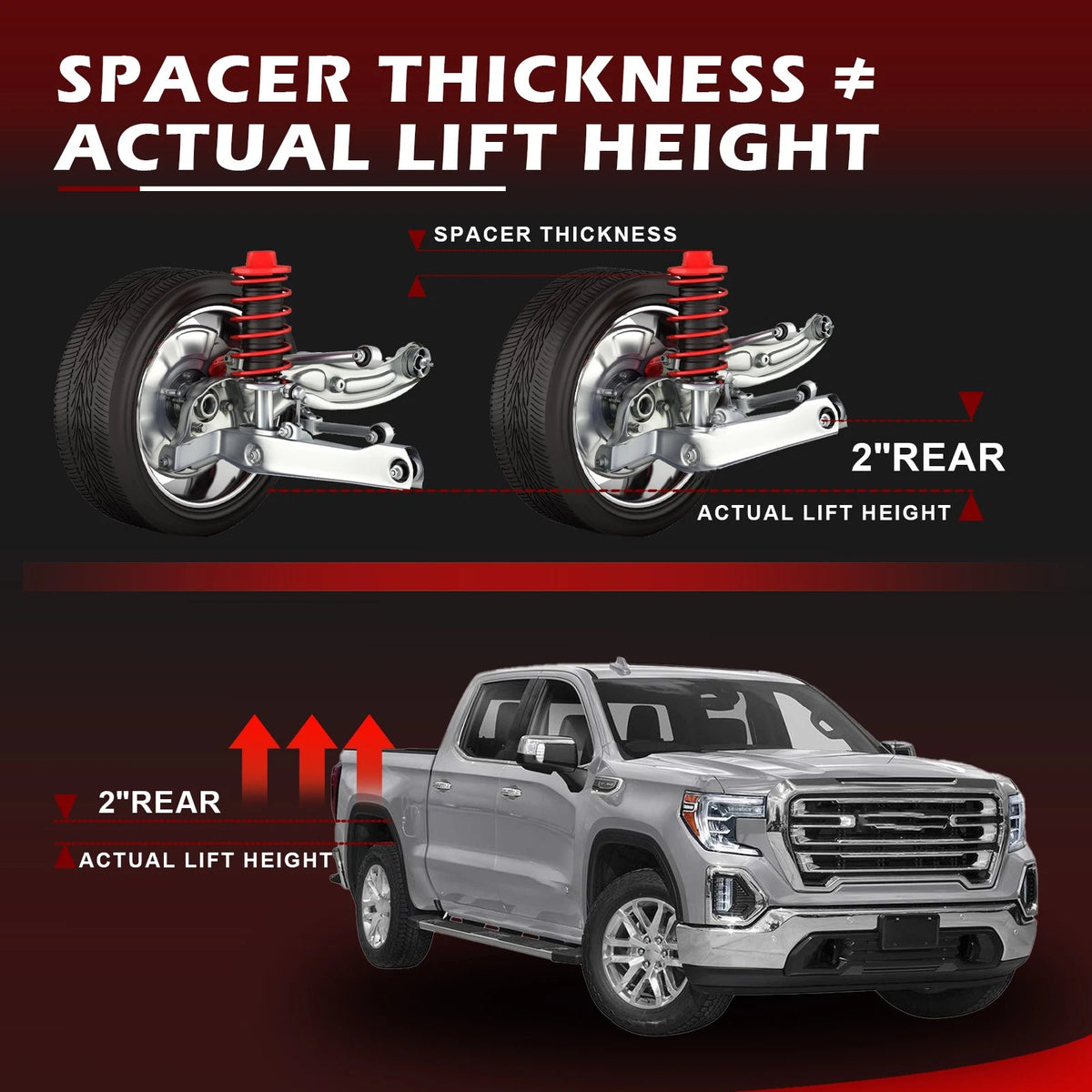 2" Rear Leveling Lift Set for Toyota Tacoma Tundra (1995–2021)