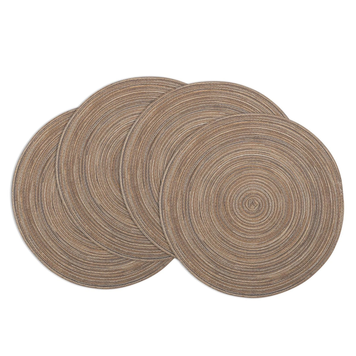 Set of 4 Round Braided Placemats for Home Dining (Washable, Heat Resistant)
