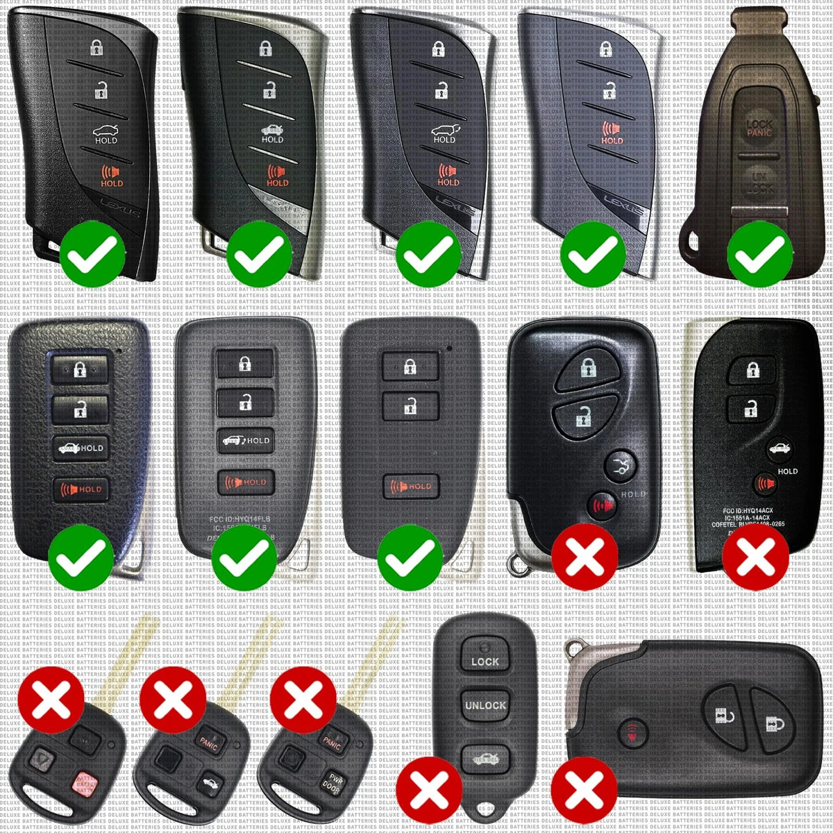 2X Key Fob Battery Replacement for Lexus RX ES NX IS UX GX RC GS LS