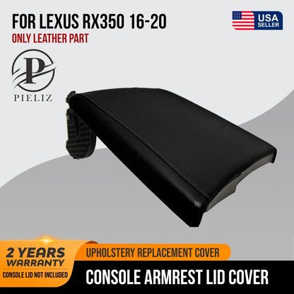 Center Console Lid Armrest Cover for Lexus RX350 (2016–2020) Black PVC Leather