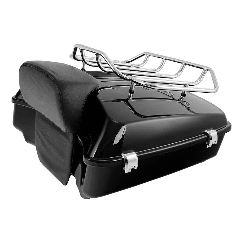 Chopped Trunk Backrest Pad Mount Rack Plate for Harley Street Glide (2014–2026)