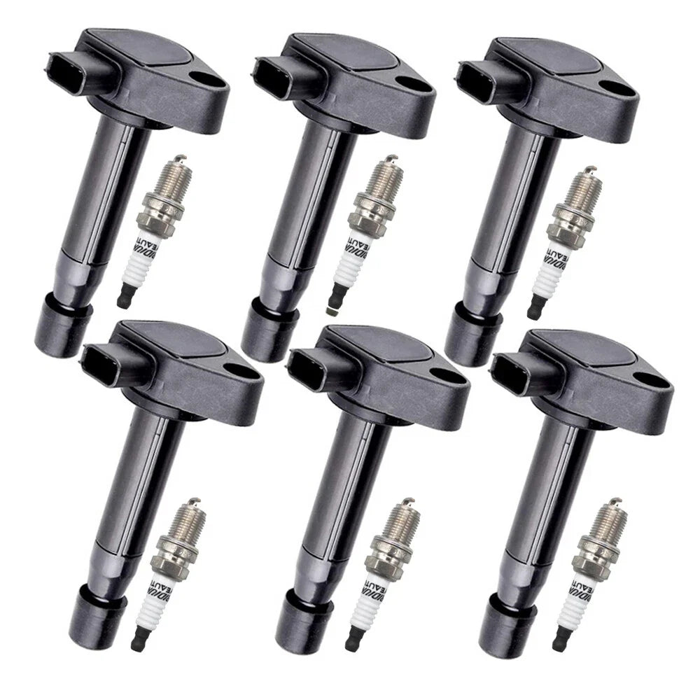 6X Ignition Coils + 6X Spark Plugs for Acura RL 2005–2010 3.5L 3.7L V6 UF242