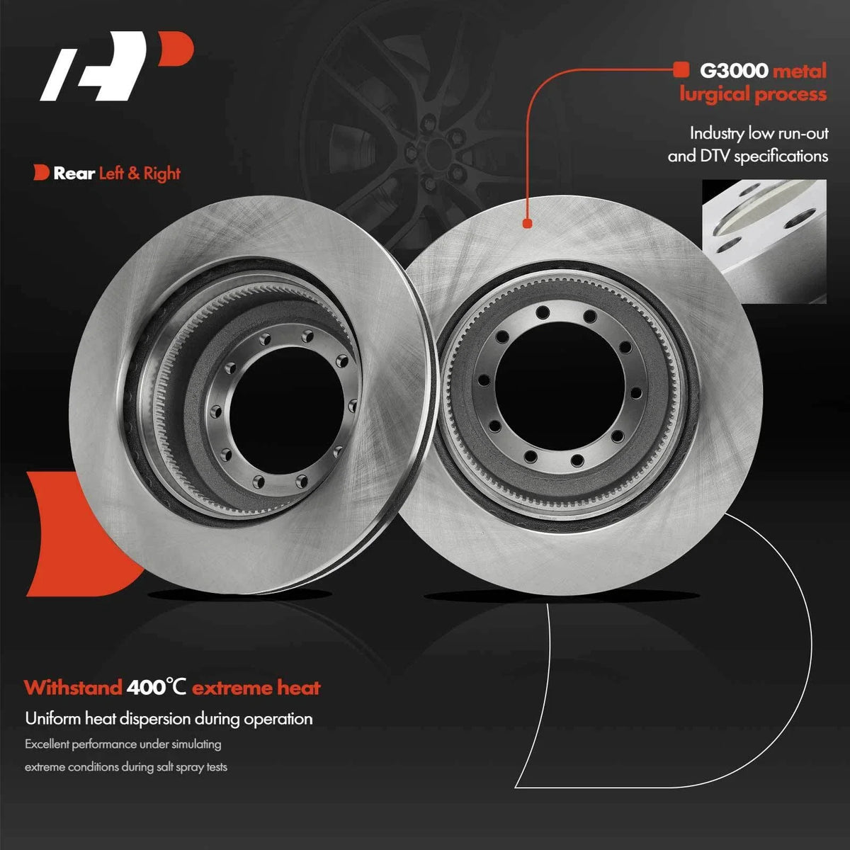Rear Disc Brake Rotors for Ford F-450 F-550 Super Duty (2002–2004)