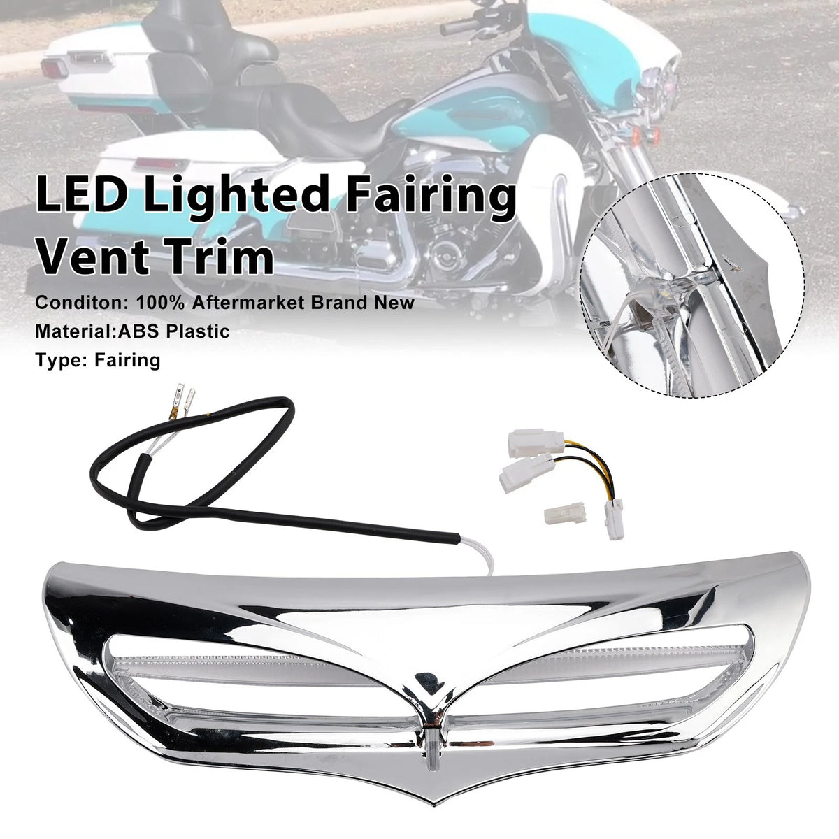 LED Fairing Vent Trim for Electra Street Glide FLHTCU (2014–2022) M549-A621-CHR