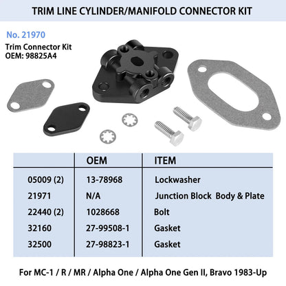Trim Cylinder Connector Kit for MerCruiser Alpha Bravo (21970, 98825A4)