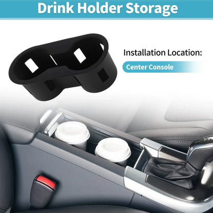 Center Console Cup Holder Organizer for Ford Bronco (2021–2025) Silicone Black