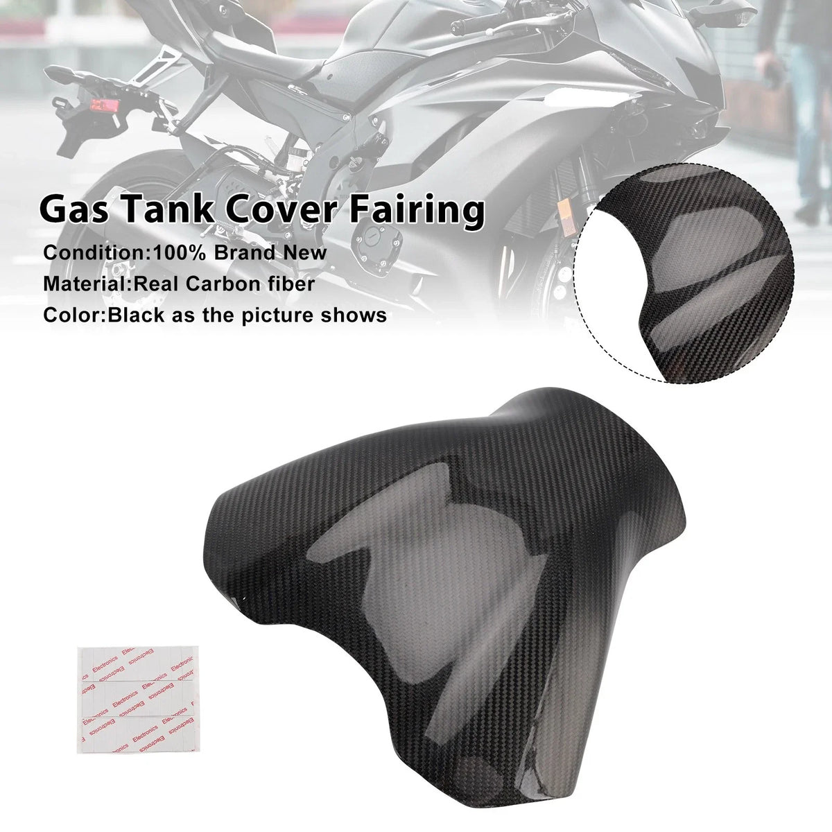Real Carbon Fiber Tank Cover Fairing for Yamaha YZF R6 (2017–2023)