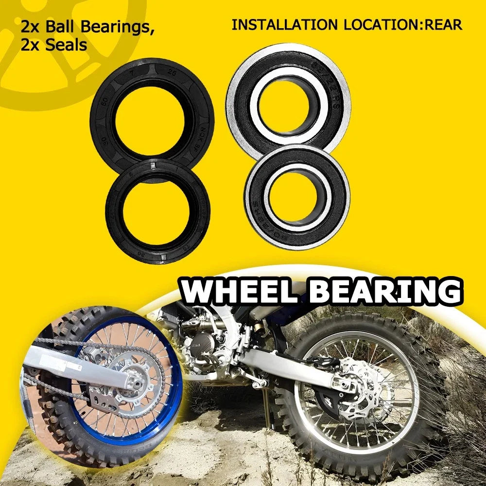 Rear Wheel Bearings Seals Kit for Yamaha YZ400F (1999) 25-1252 EXV
