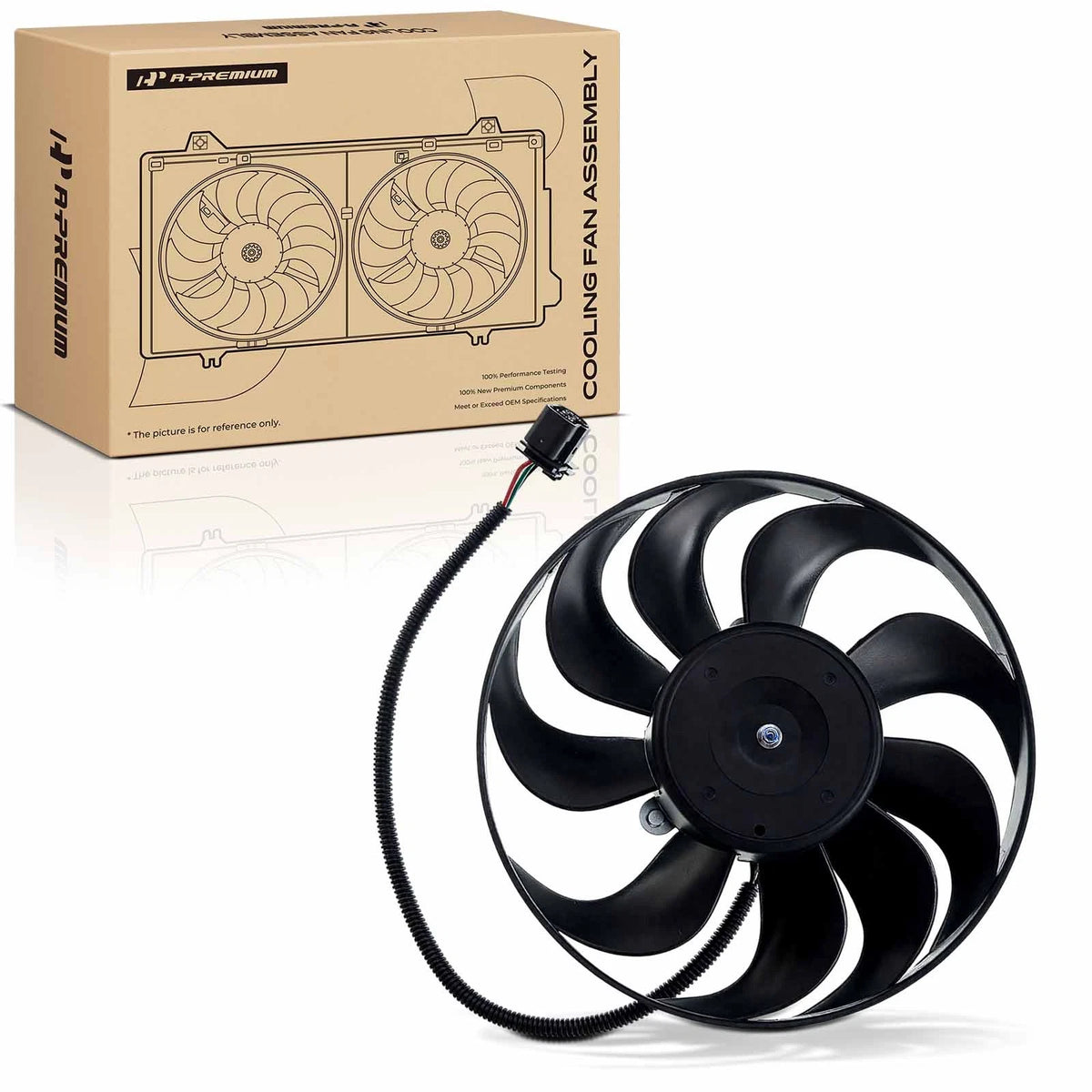 Right Cooling Fan Assembly for Volkswagen Jetta Golf (1999–2005) - 1C0-959-455-C, 1J0-959-455-M, 6QD959455C