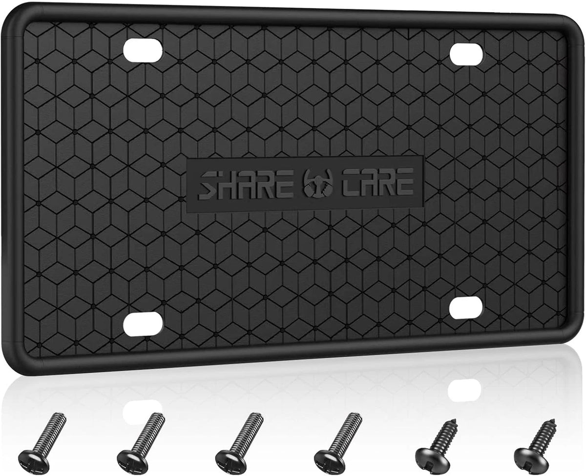 Silicone License Plate Frame for Universal Fit (Rust Proof, Weatherproof)