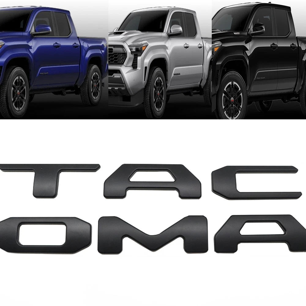 Tailgate Emblems for Tacoma (2024–2026) Matte Black 3D Badge