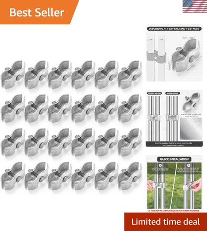 24-Pack of 1-3/8" Chain Link Fence Clamps for Dog Kennels