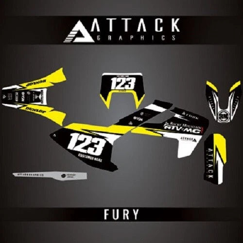 Custom Fury Complete Bike Graphics Kit for Attack Graphics (206-972-0300)