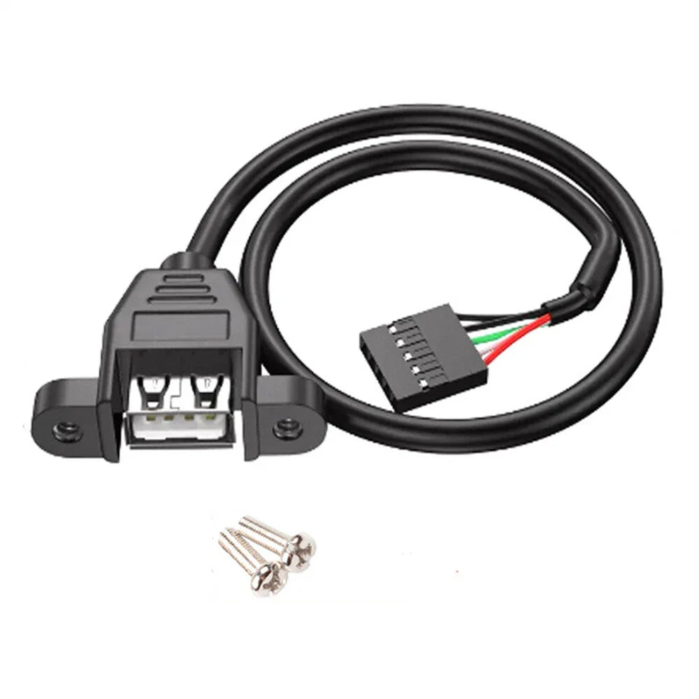 USB 2.0 Panel Mount to 5Pin Motherboard Header Extension Cable