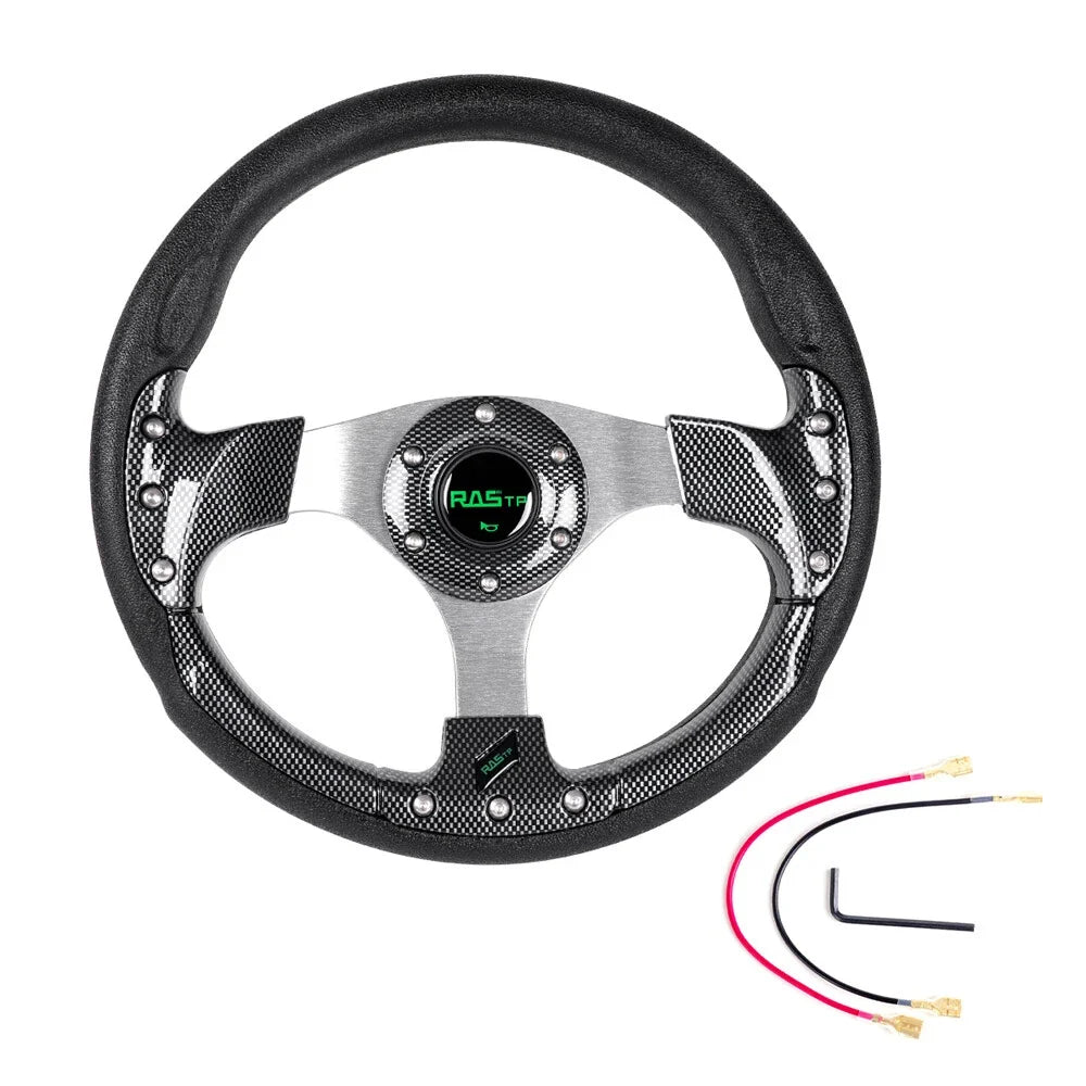 6 Hole Carbon Fiber Steering Wheel for EZGo Club Car (Universal)