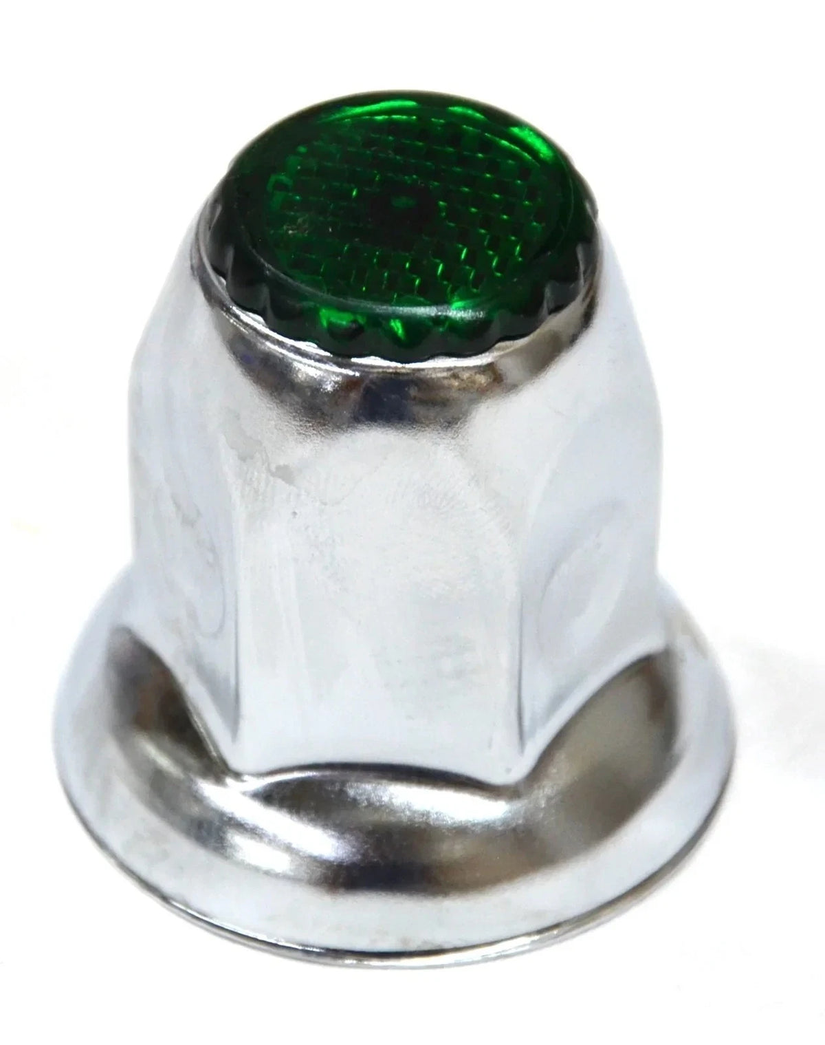 Set of 40 Lug Nut Covers 33mm Push-On Chrome Green Reflector GG#10492