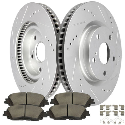 Front Brake Pad & Drilled Slotted Rotor Kit for Toyota Venza (2021–2022)