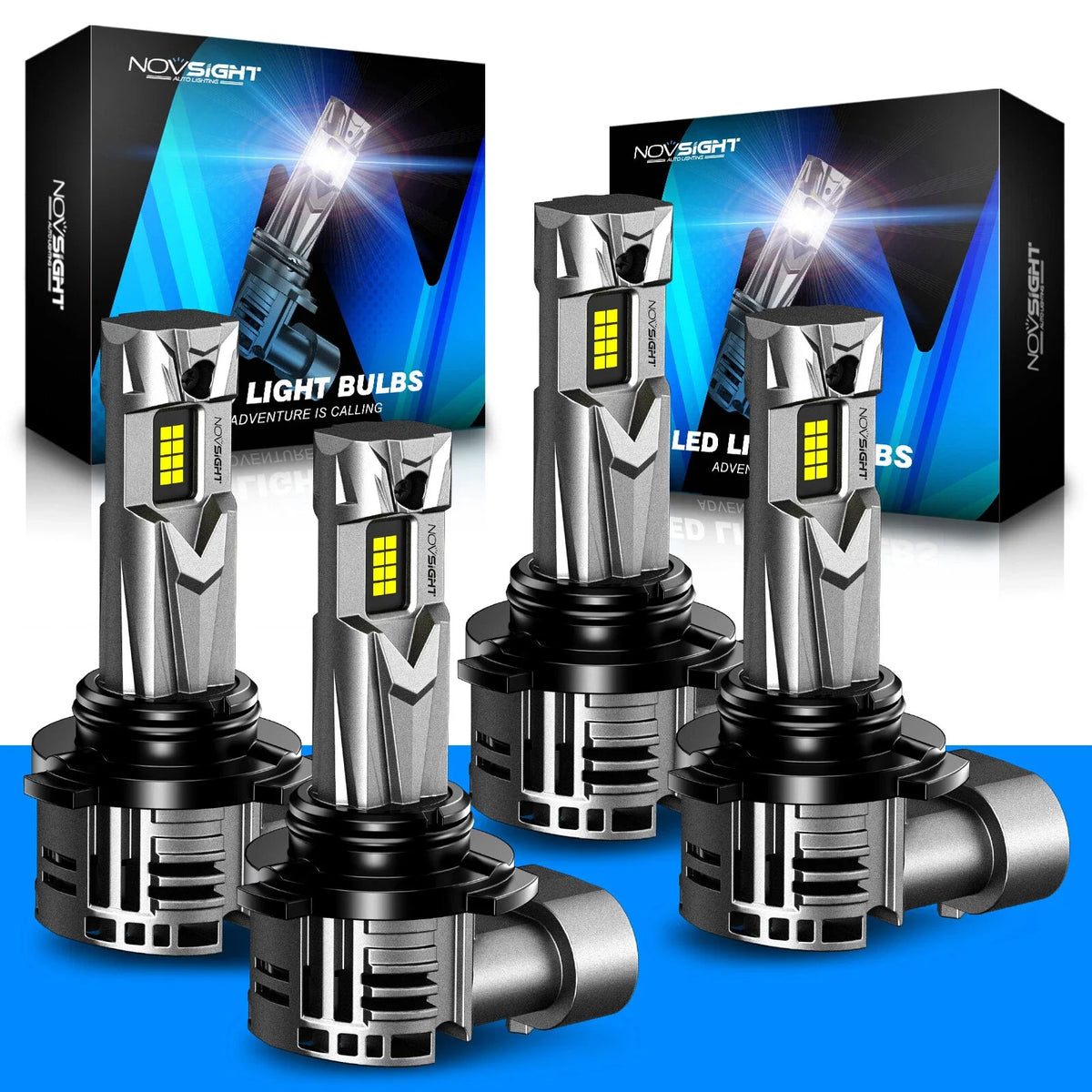 Set of 4 NOVSIGHT 9005 9006 LED Headlight Bulbs 6500K for HB3 HB4