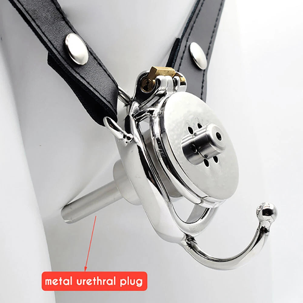 Men Chastity Device Stainless Steel Short Metal Cage Lock