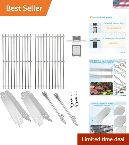 Set of 2 Stainless Steel Grill Replacement Parts for 2-Burner Grills