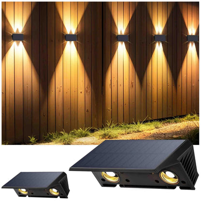 2X Solar Fence Lights for Flexible Installation (Up/Down)