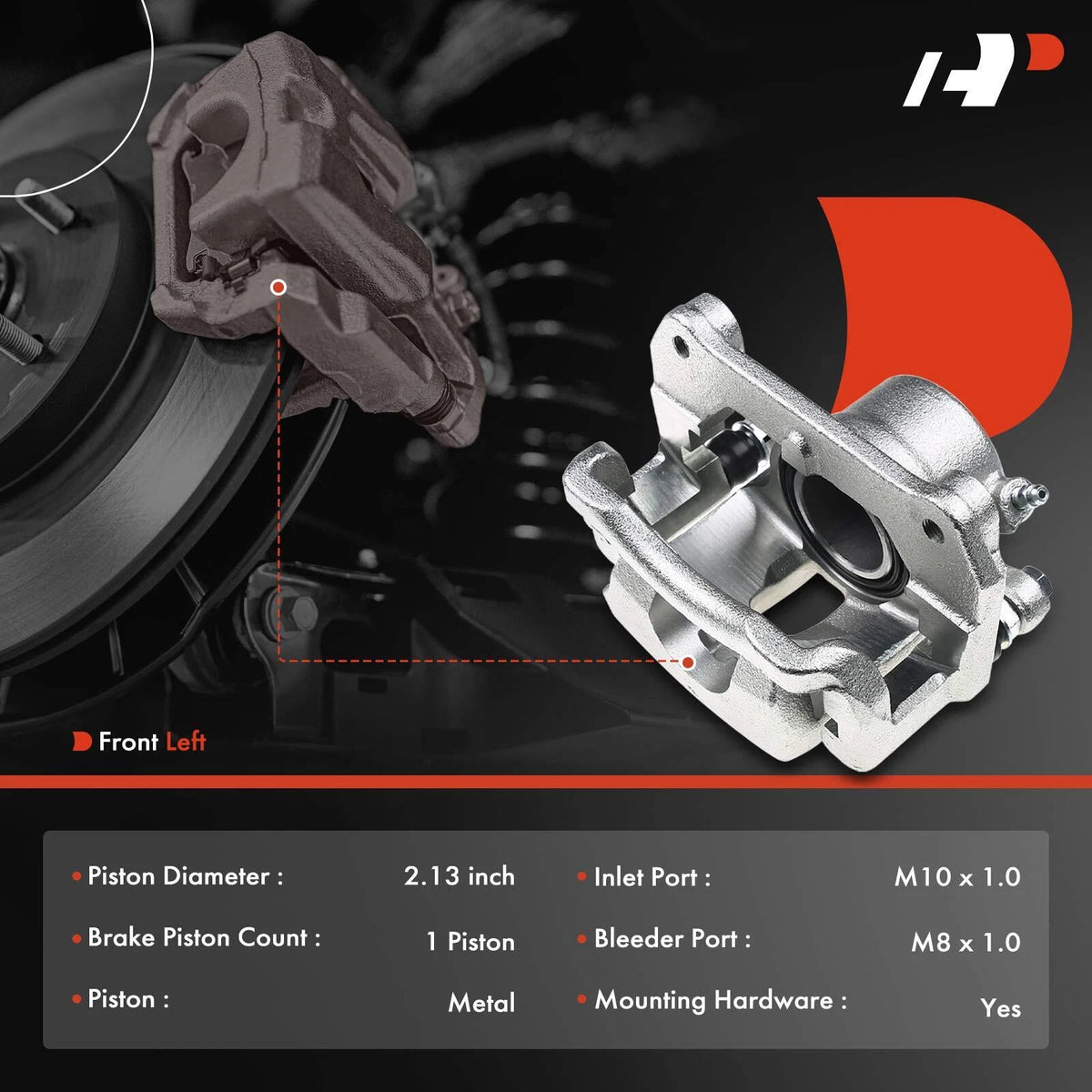 Front Left Disc Brake Caliper for Mazda Miata (2001–2005) N0Z73399Z, N1Z53399Z, NA673371X, 19-B2813