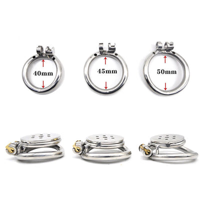 Small Flat Lock Chastity Device with Arc Ring Keys for Adult Use