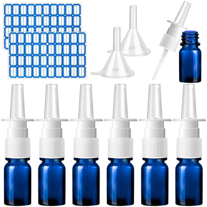 10X 5ML Nasal Spray Bottles - Blue (Set of 10)
