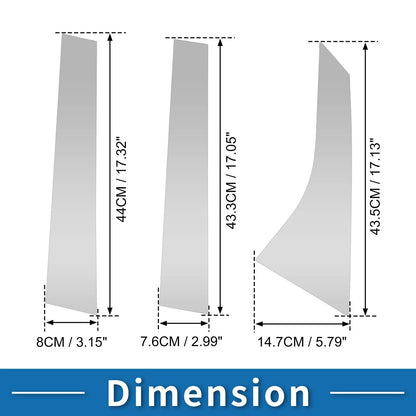 Set of 6 Door Pillar Window Trim for Ford Focus (2008–2011) Silver Tone